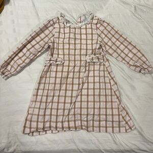 Plaid Pink and Brown Girls Dress